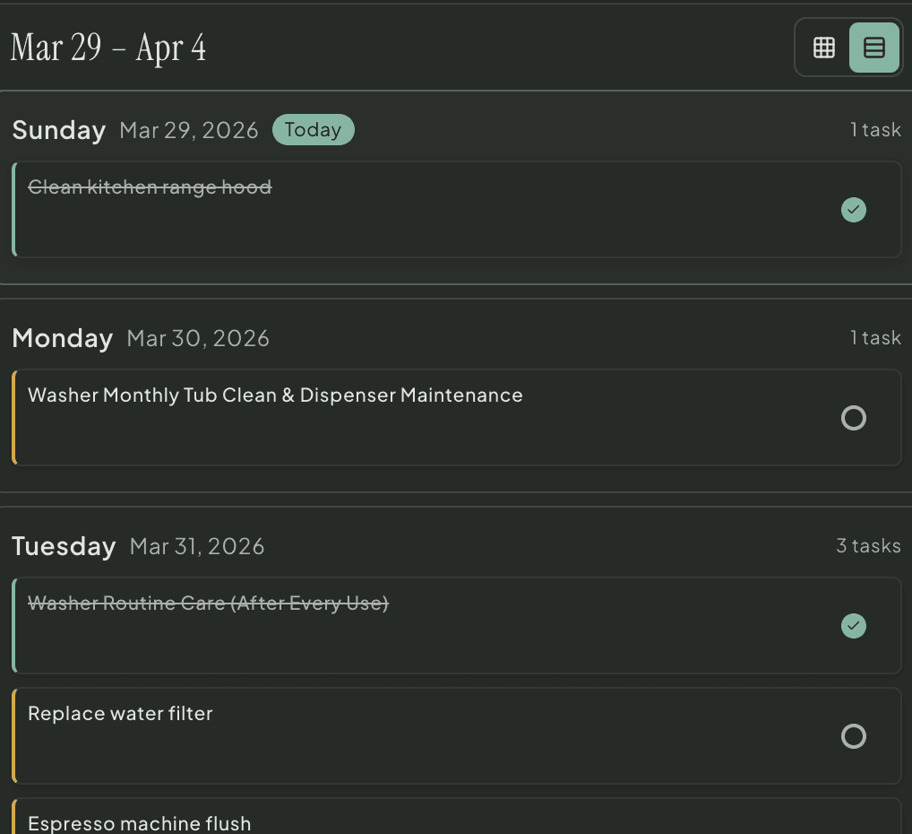 Weekly Task List
