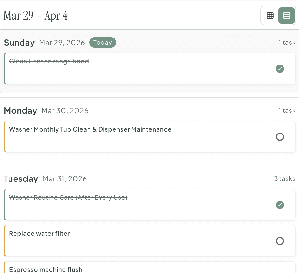 Weekly Task List